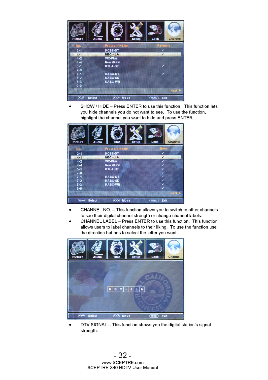 Sceptre Technologies X40 user manual 