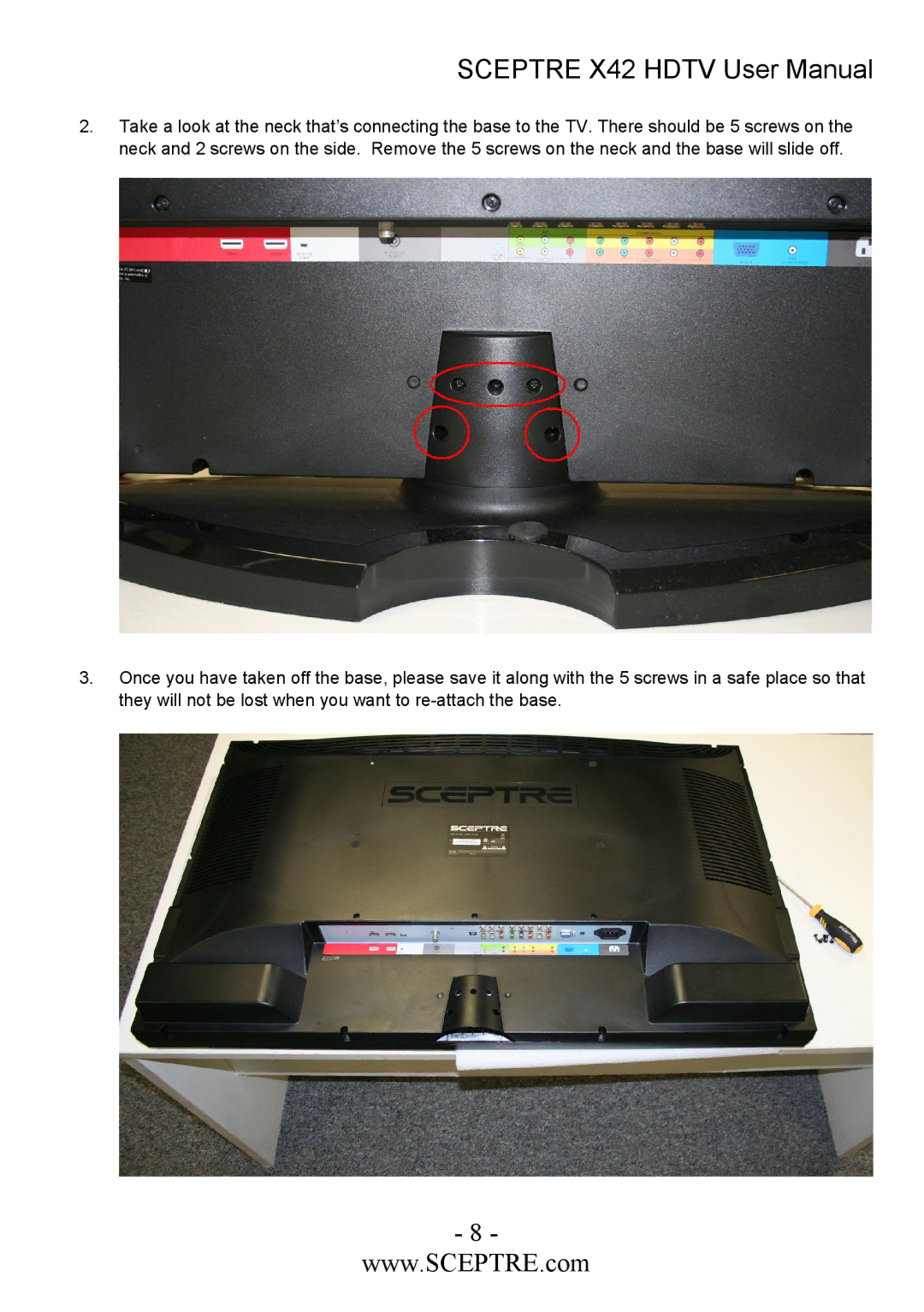 Sceptre Technologies X42 user manual 