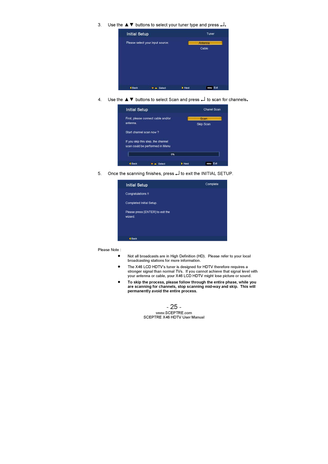 Sceptre Technologies X46 user manual 