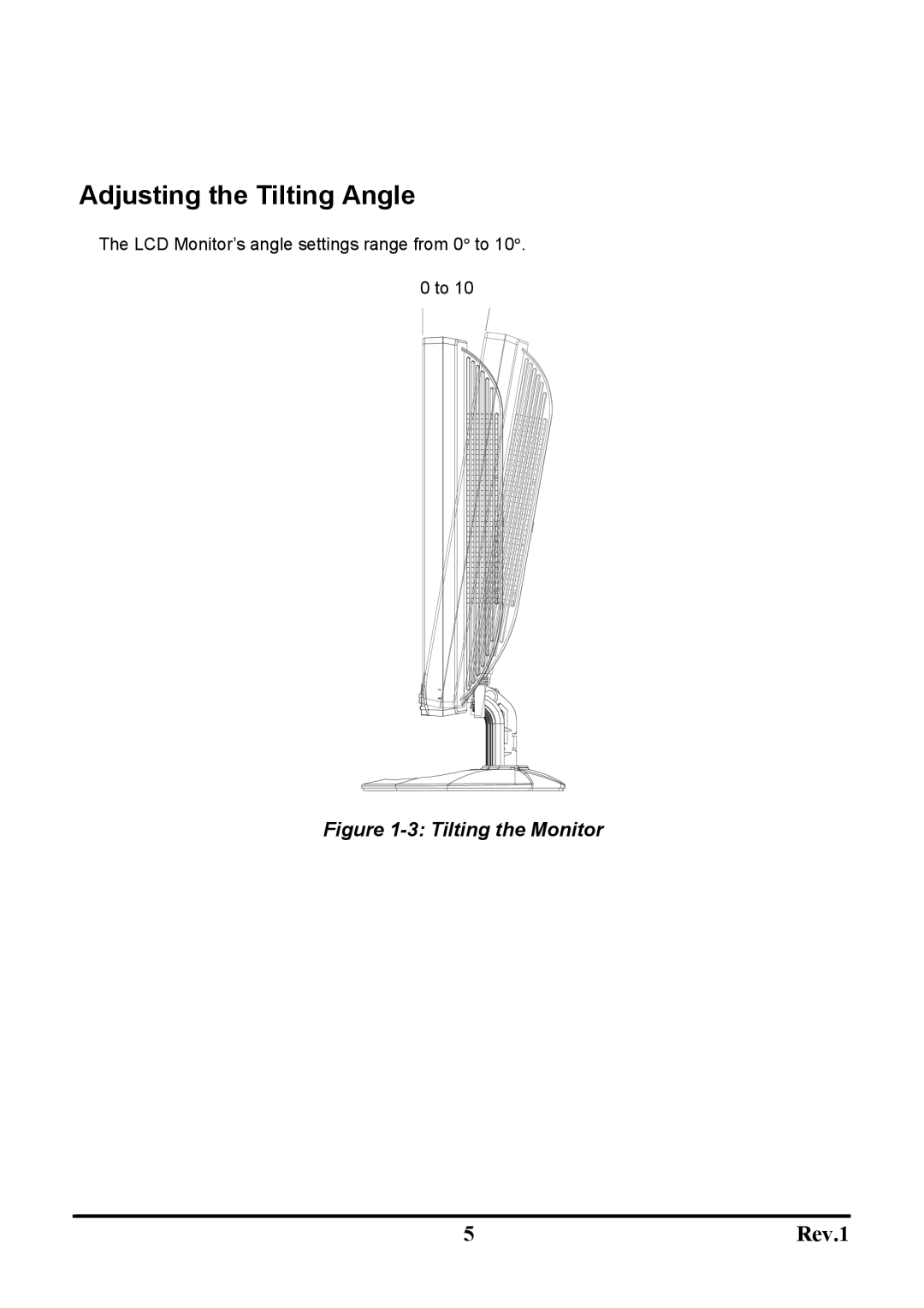 Sceptre Technologies X7g-NagaV user manual Adjusting the Tilting Angle, Tilting the Monitor 