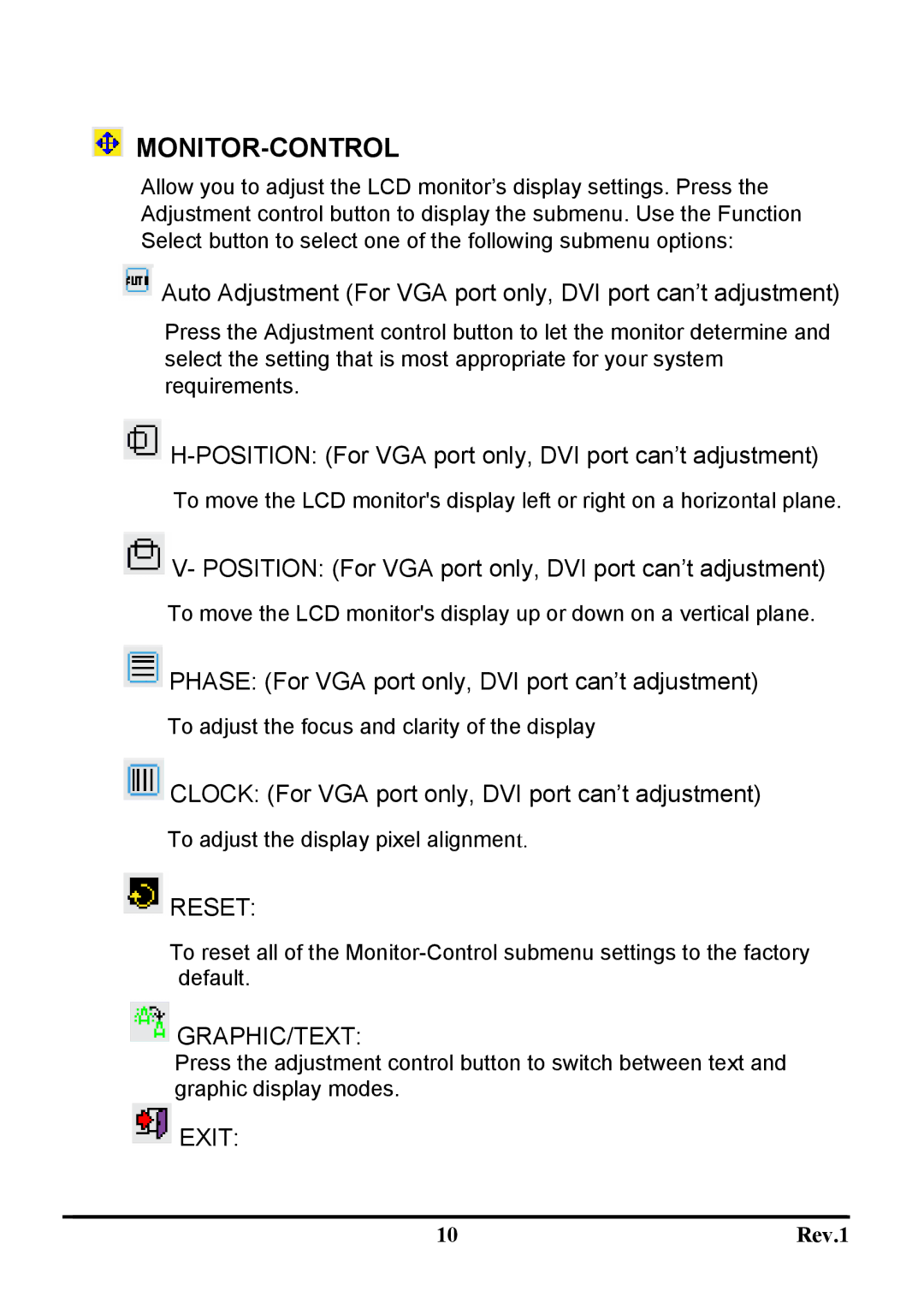 Sceptre Technologies X7S-NagaV user manual Monitor-Control 