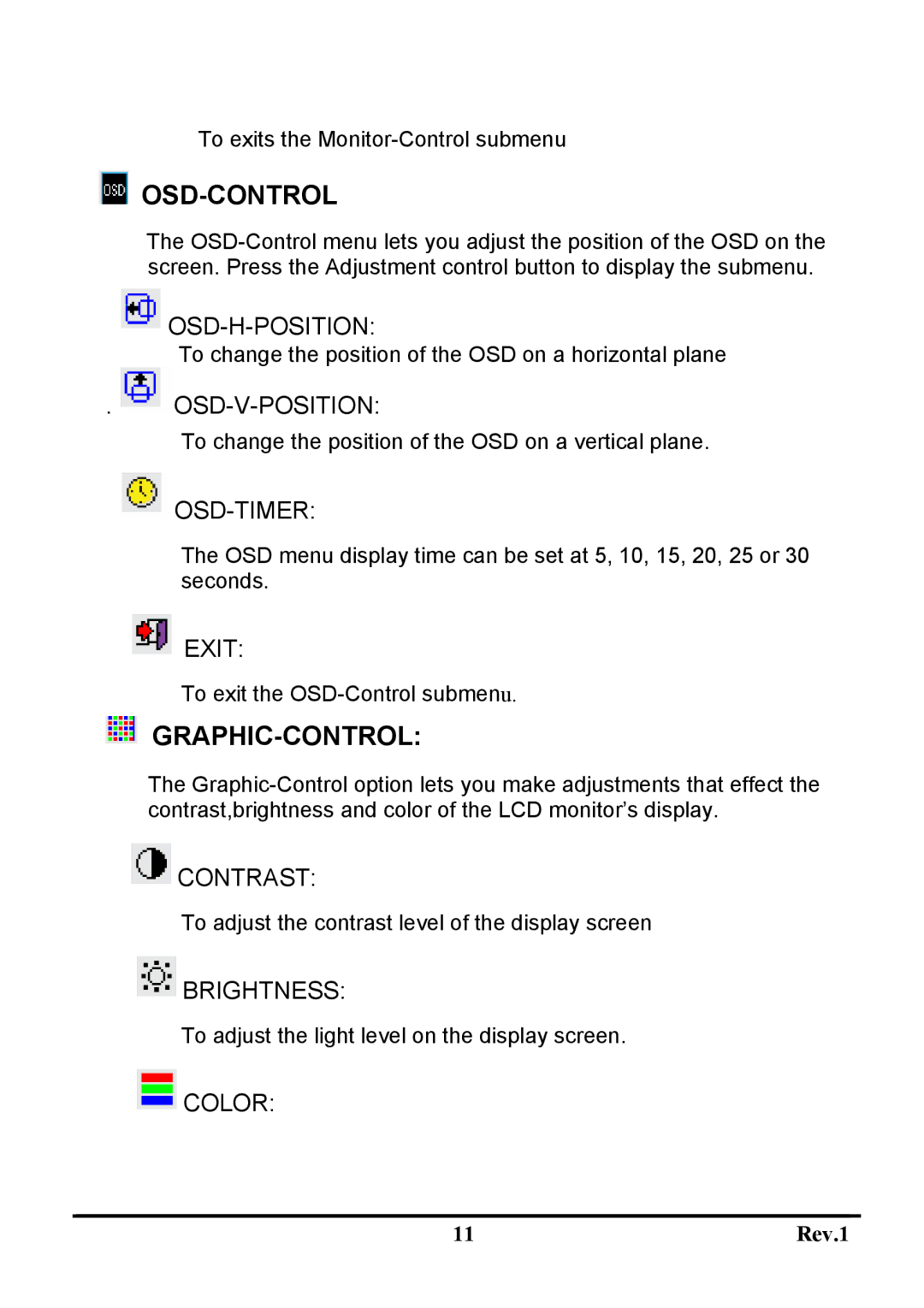 Sceptre Technologies X7S-NagaV user manual Osd-Control, Graphic-Control 