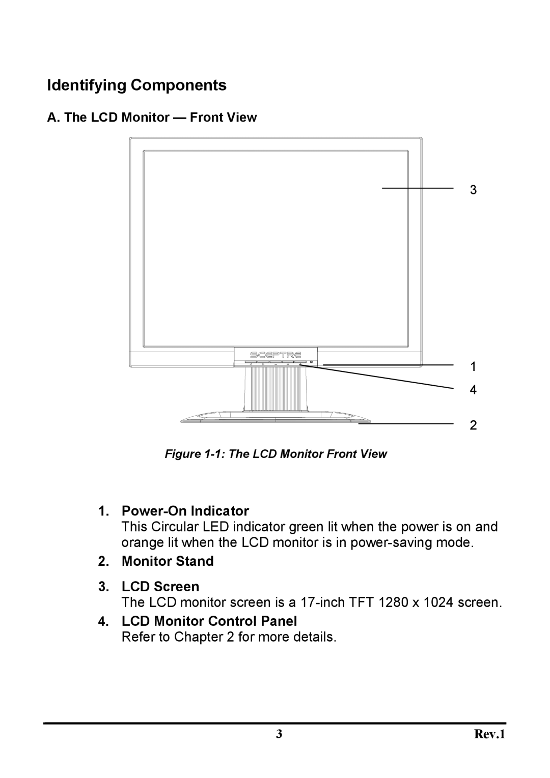 Sceptre Technologies X7S-NagaV user manual Identifying Components, Power-On Indicator 