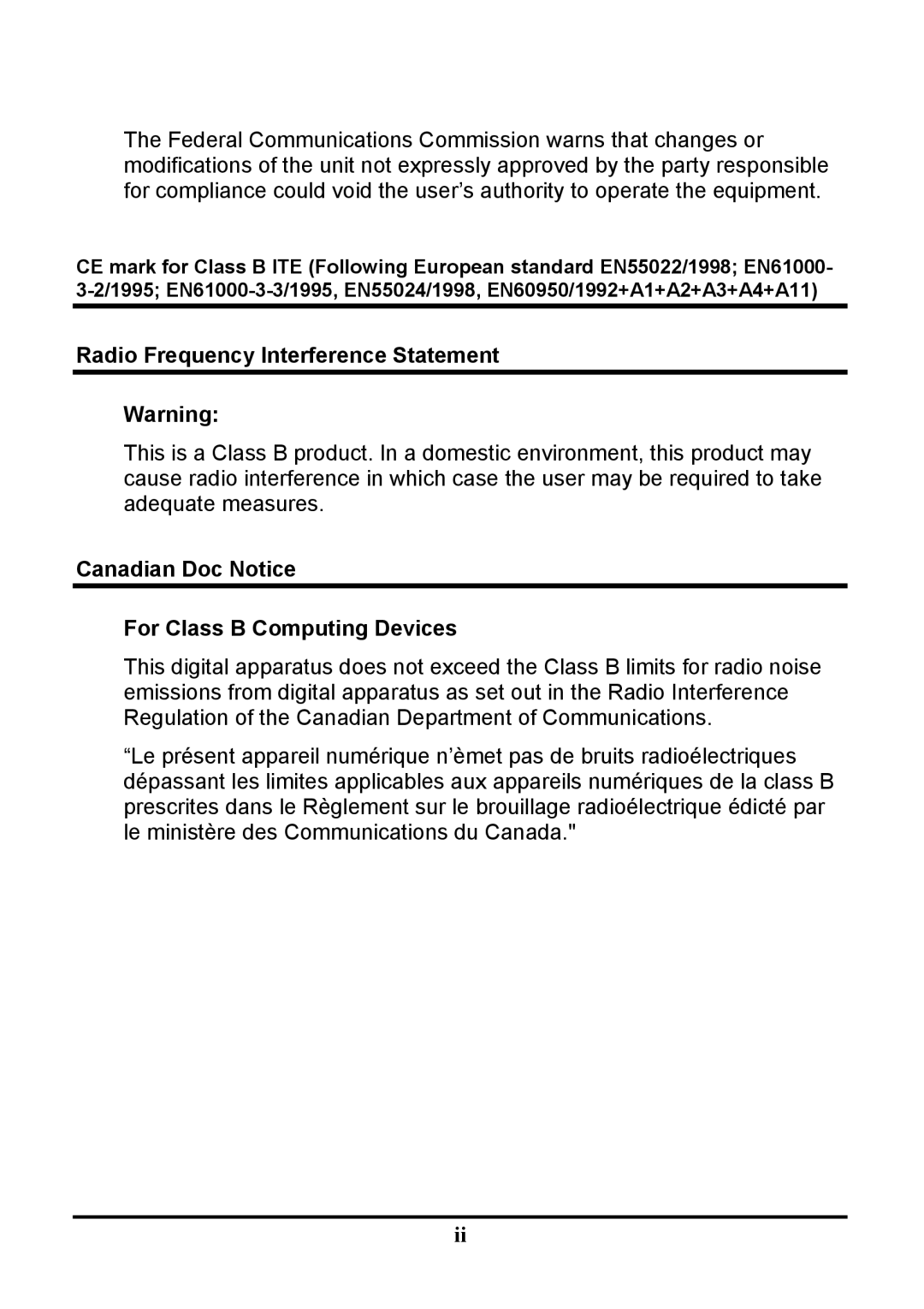 Sceptre Technologies X9C-NagaV user manual Radio Frequency Interference Statement 