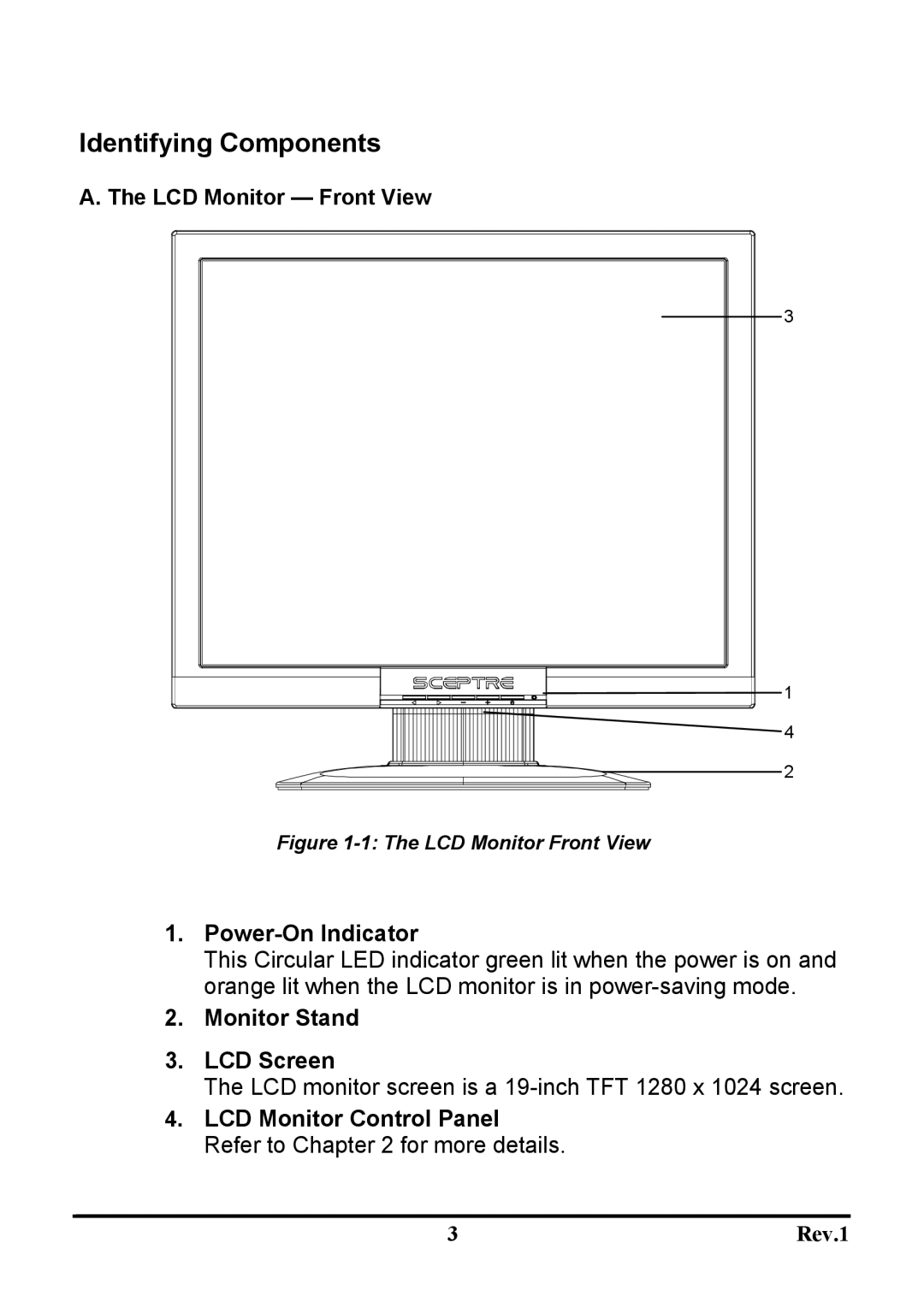 Sceptre Technologies X9C-NagaV user manual Identifying Components, Power-On Indicator 