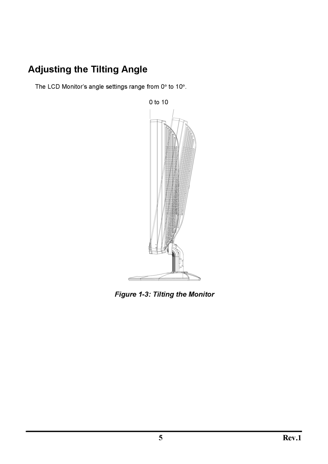 Sceptre Technologies X9C-NagaV user manual Adjusting the Tilting Angle, Tilting the Monitor 