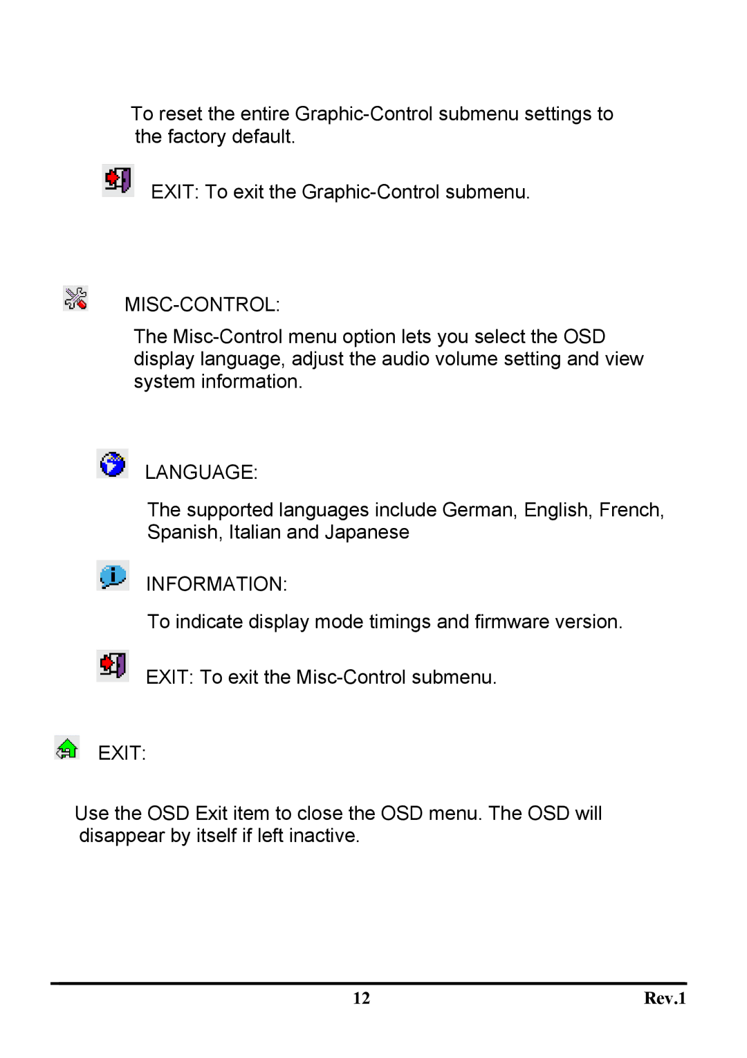 Sceptre Technologies X9G-NAGAV user manual Language 