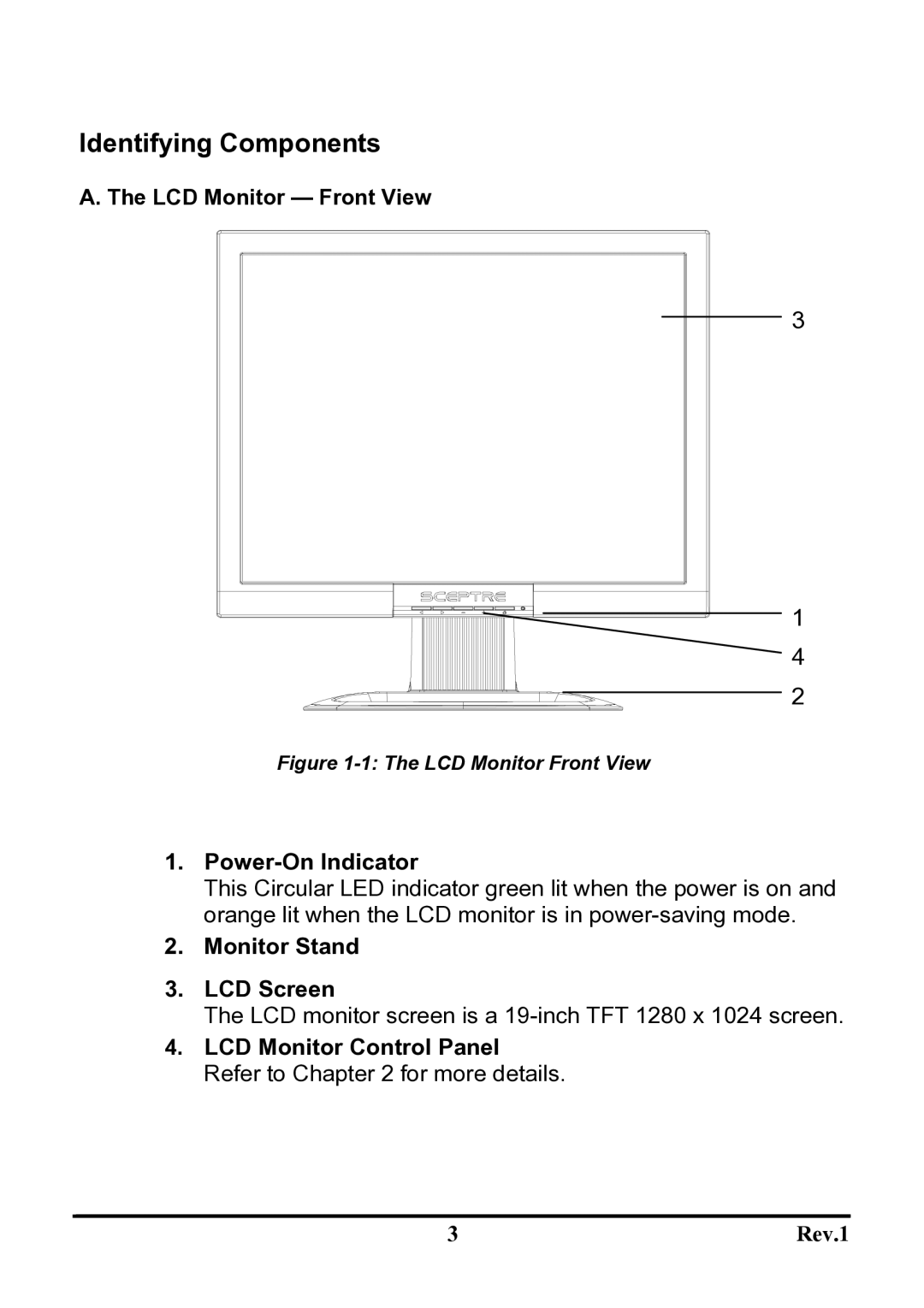 Sceptre Technologies X9S-NagaV user manual Identifying Components, Power-On Indicator 