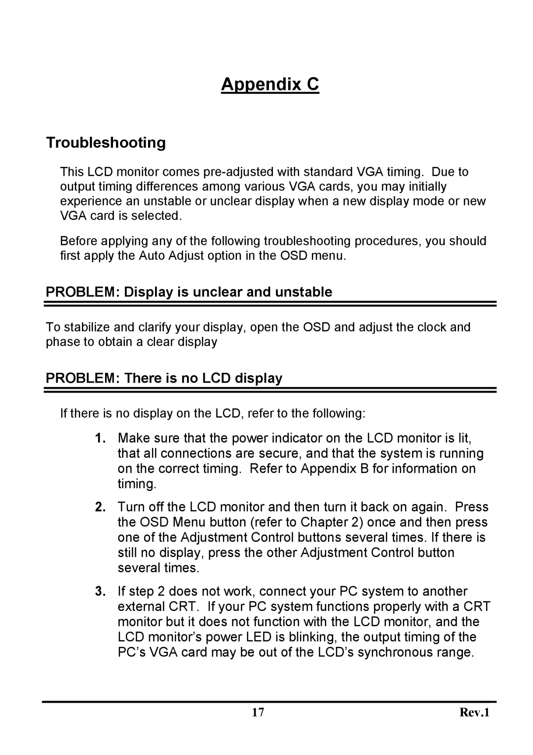 Sceptre Technologies X9WS-NagaV, X9WG-NagaV user manual Appendix C, Troubleshooting 