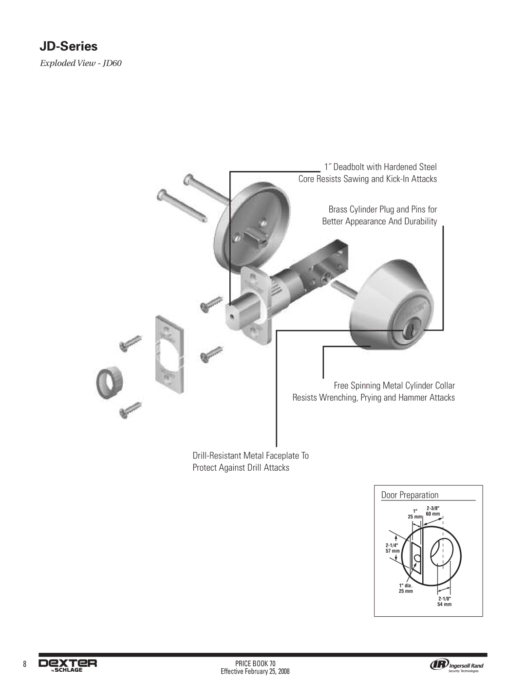 Schlage 70A manual JD-Series 