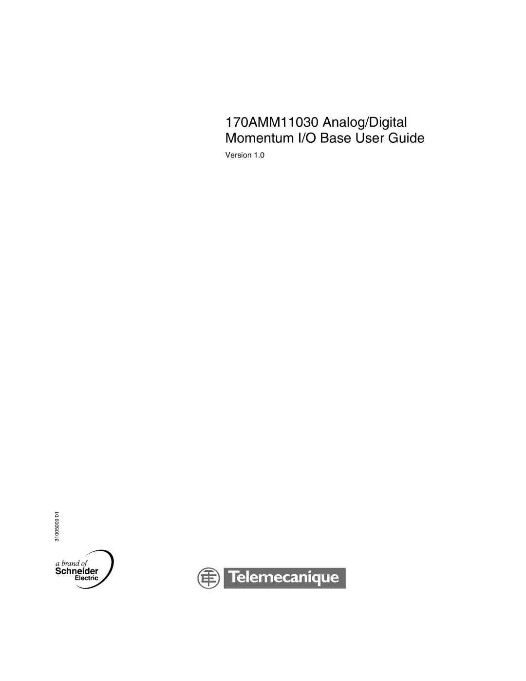 Schneider Electric manual 170AMM11030 Analog/Digital Momentum I/O Base User Guide, Version 