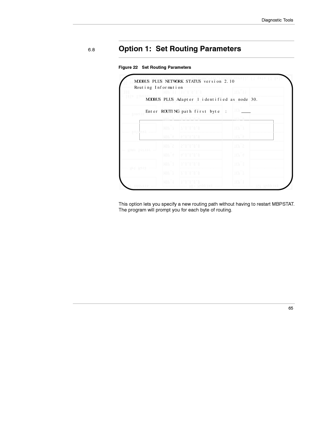 Schneider Electric 174 CEV manual Option 1 Set Routing Parameters 