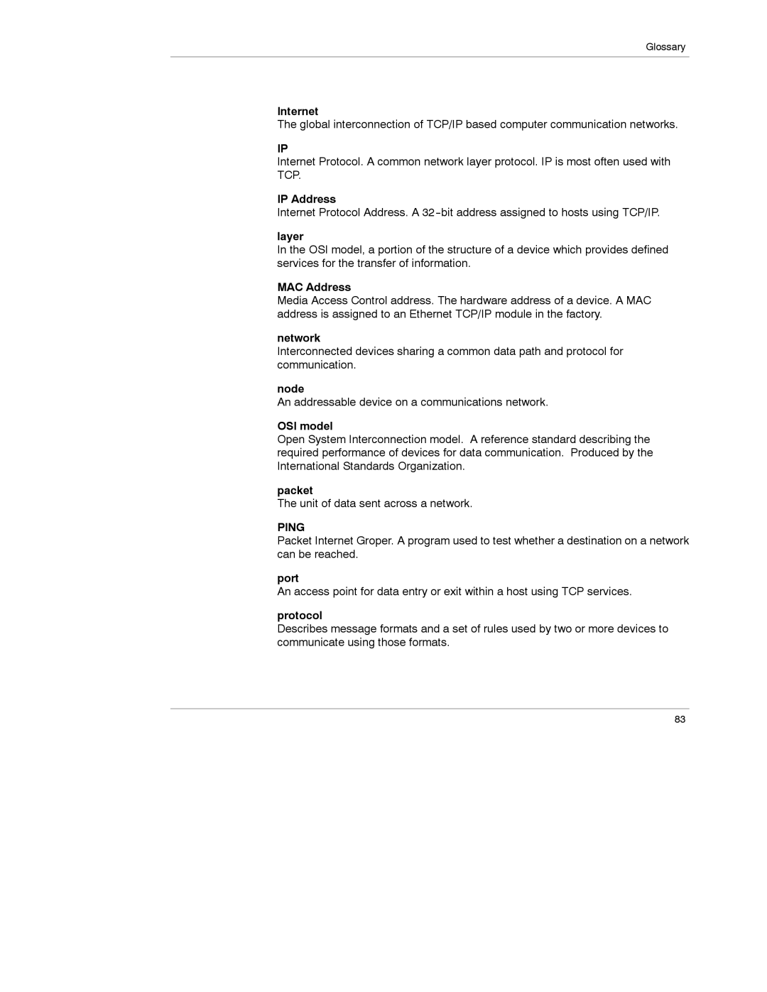 Schneider Electric 174 CEV Internet, IP Address, Layer, MAC Address, Network, Node, OSI model, Packet, Port, Protocol 