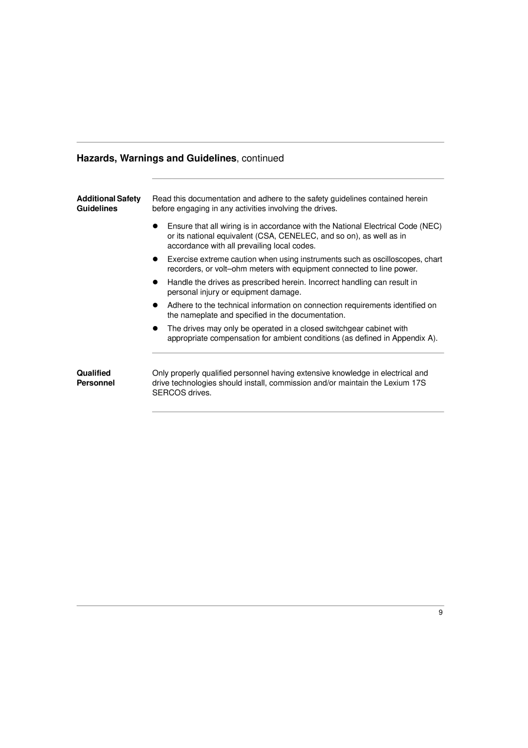 Schneider Electric 17S Series manual Additional Safety, Guidelines, Qualified, Personnel 