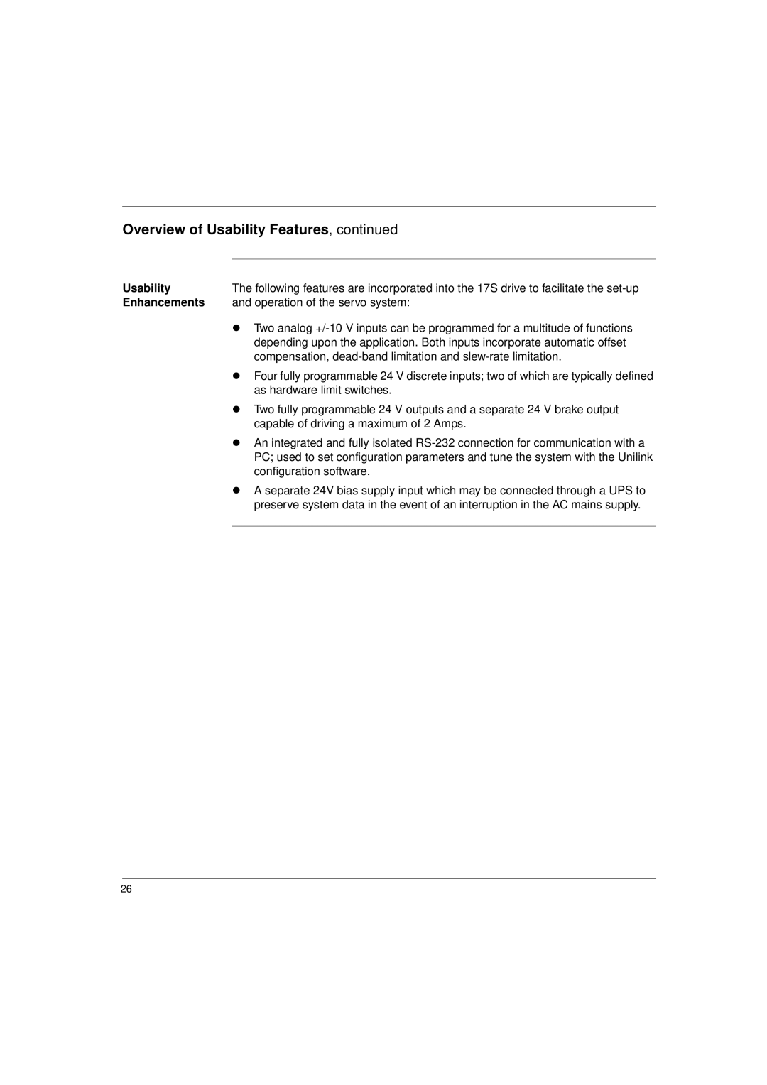 Schneider Electric 17S Series manual Usability, Enhancements 