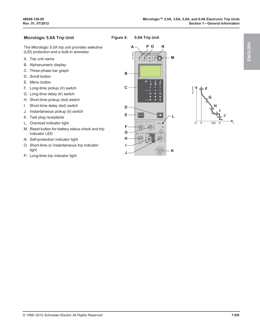 Schneider Electric 2.0A, 3.0A, and 6.0A manual Micrologic 5.0A Trip Unit 