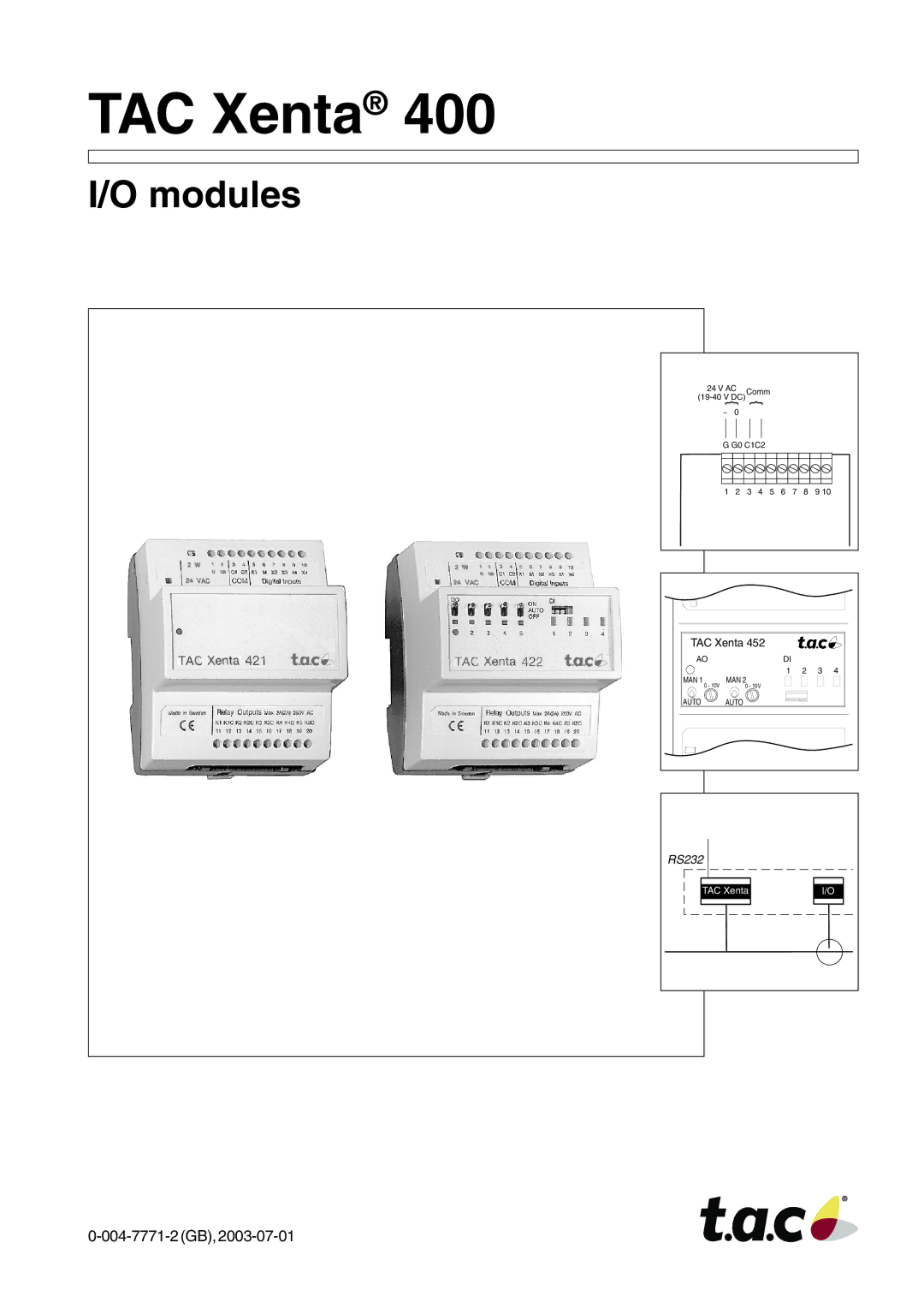 Schneider Electric 400 manual TAC Xenta 