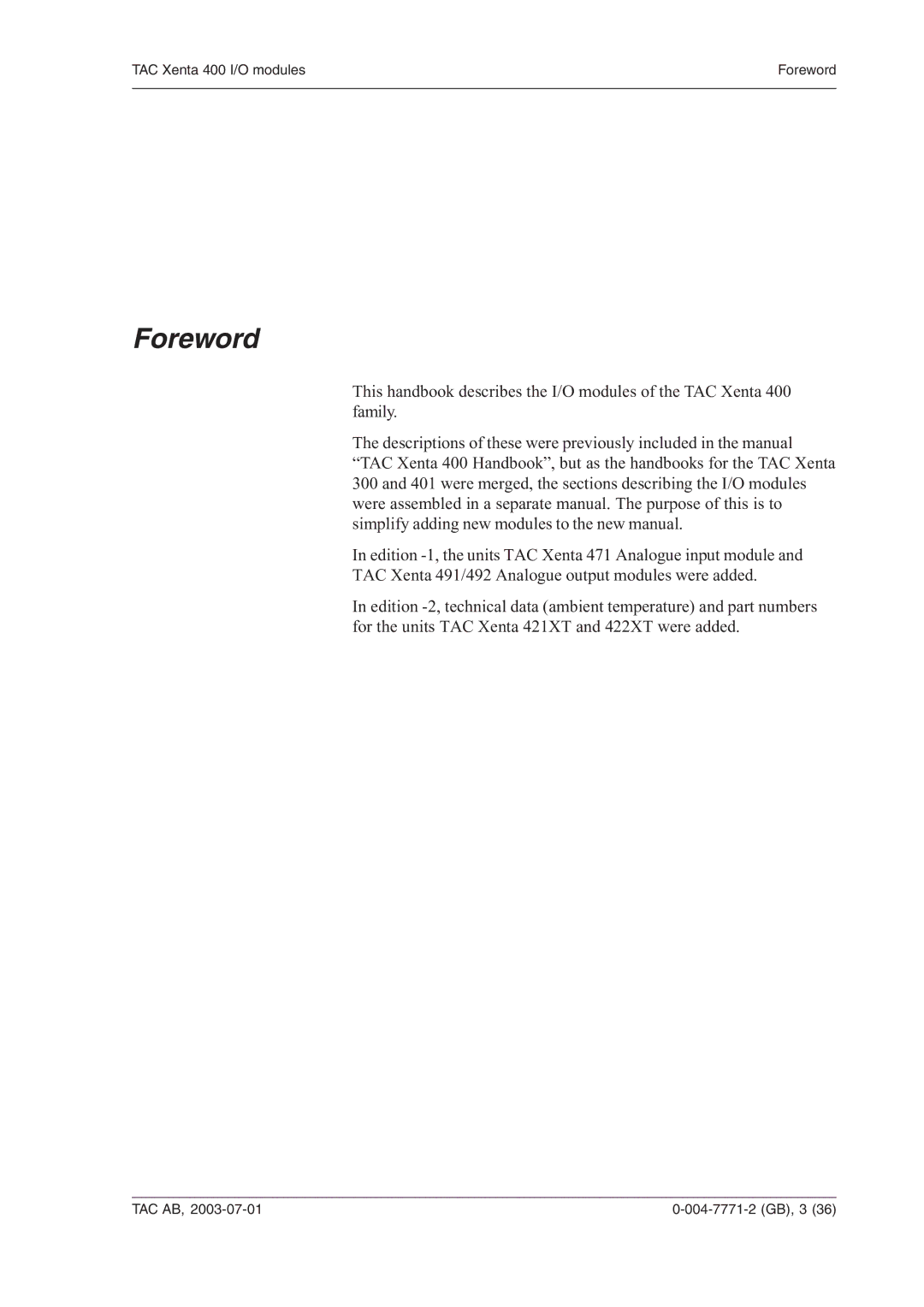 Schneider Electric 400 manual Foreword 