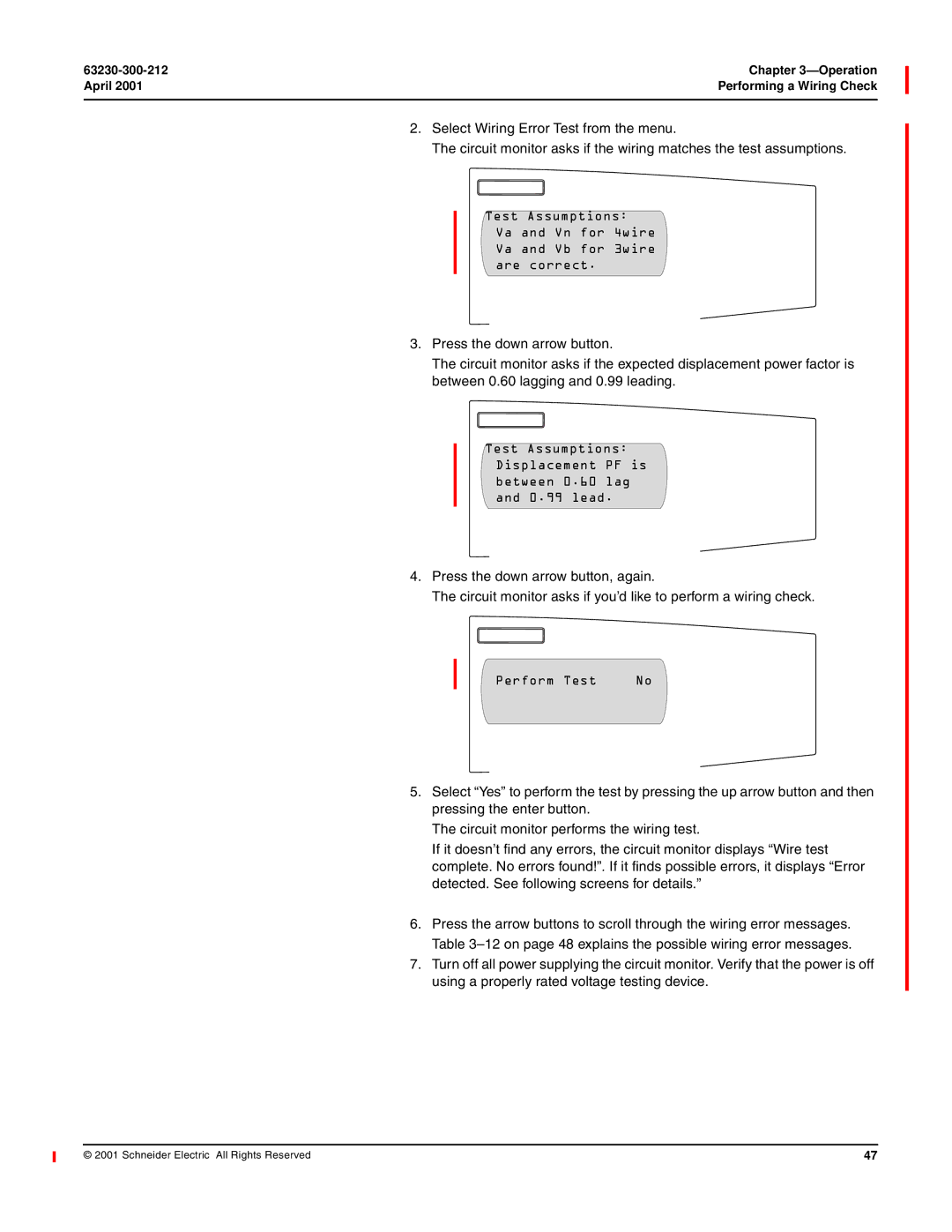 Schneider Electric 4000 manual Perform Test 