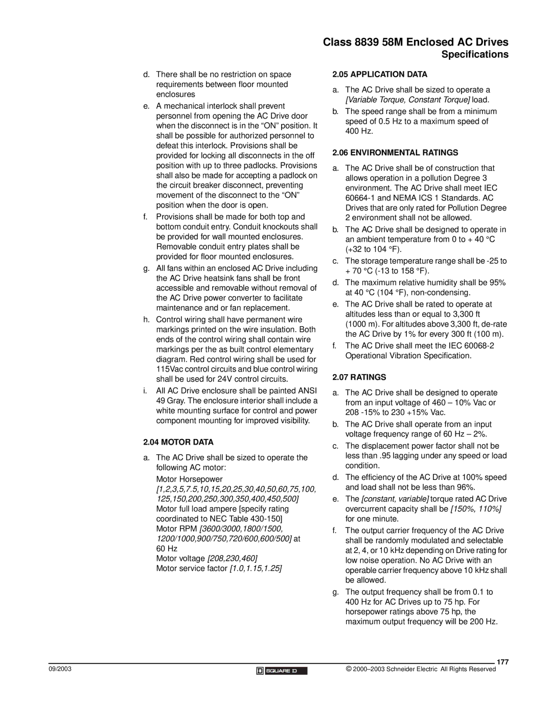 Schneider Electric 58 TRX manual Motor Data, Application Data, Environmental Ratings, 177 