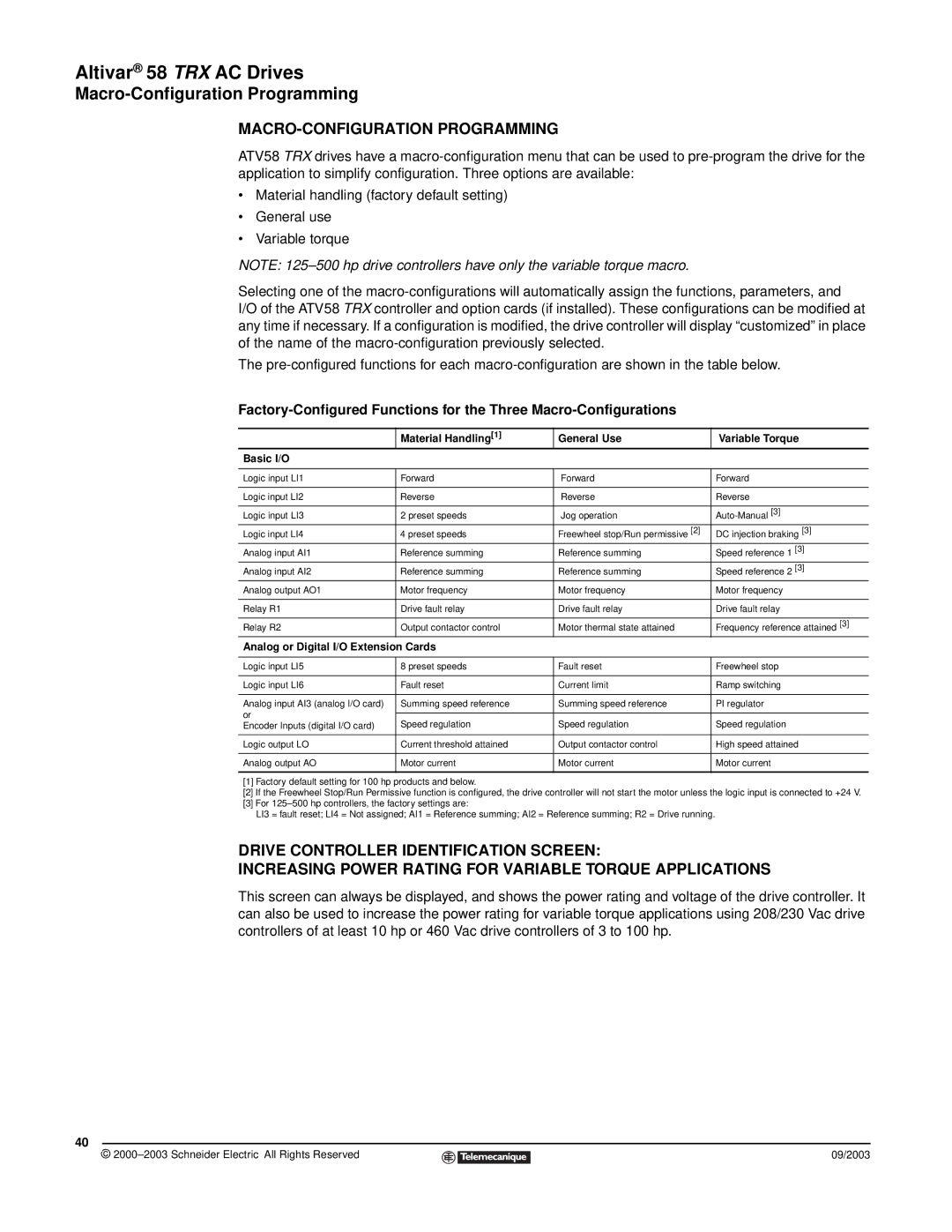 Schneider Electric 58 TRX manual Macro-Configuration Programming, MACRO-CONFIGURATION Programming 