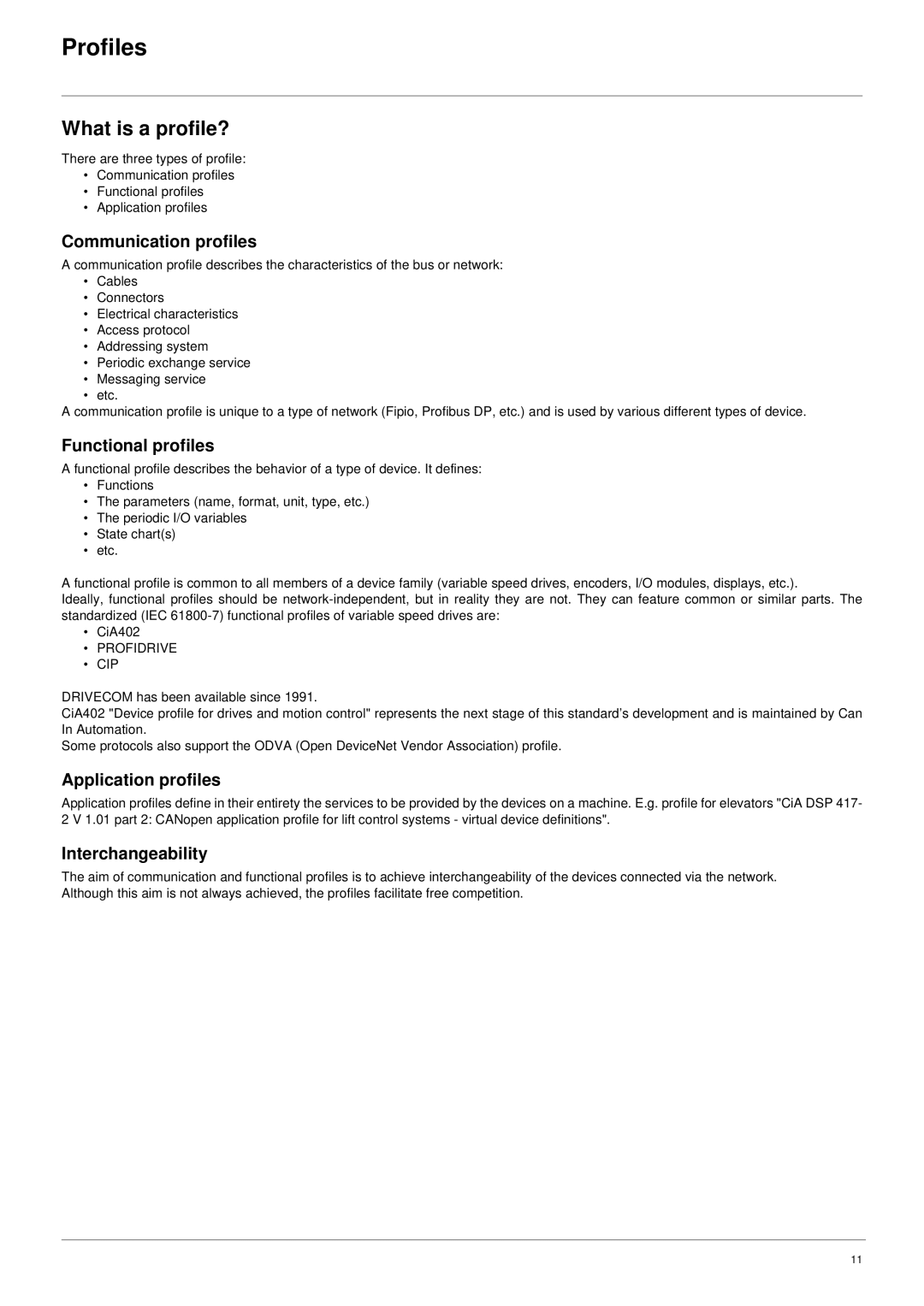 Schneider Electric 61 user manual Profiles, What is a profile? 