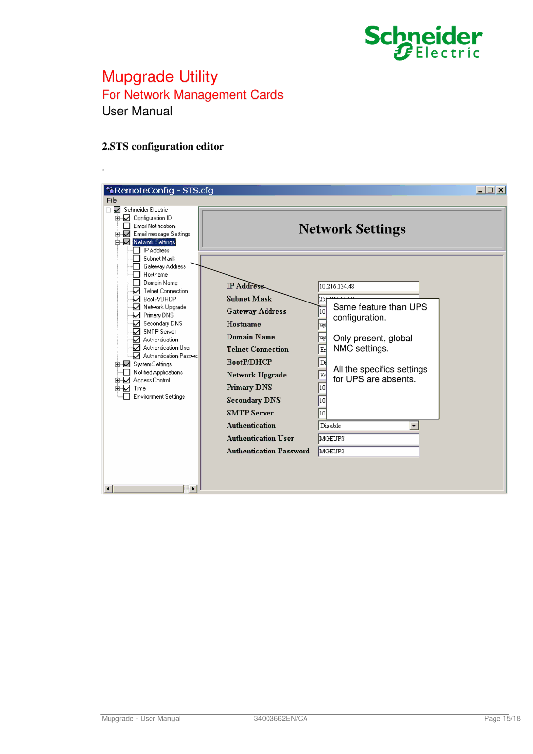 Schneider Electric 66074 user manual STS configuration editor 