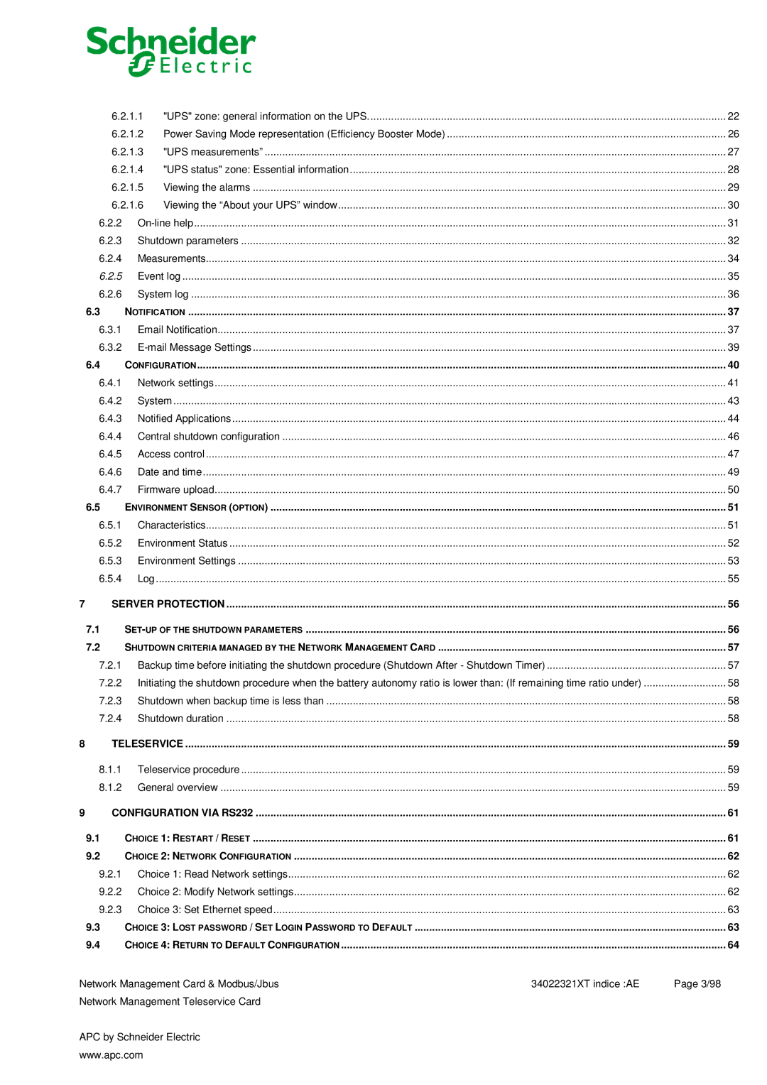 Schneider Electric 66123, 66124 user manual Notification 