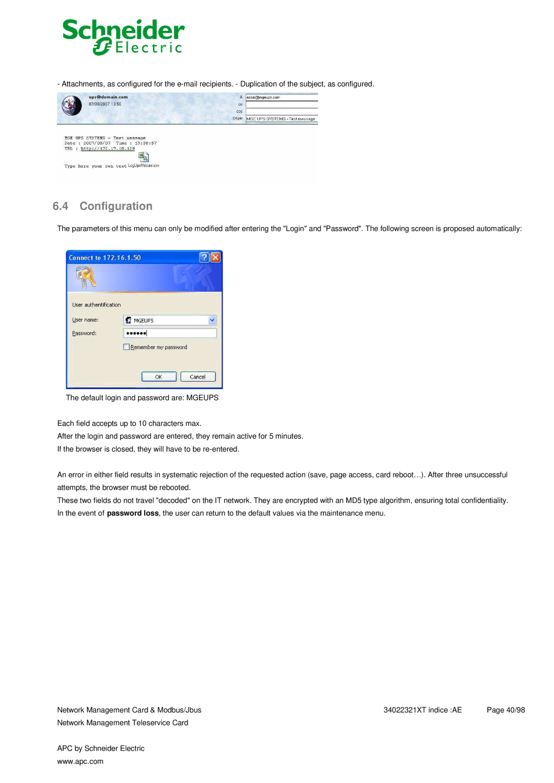 Schneider Electric 66124, 66123 user manual Configuration 