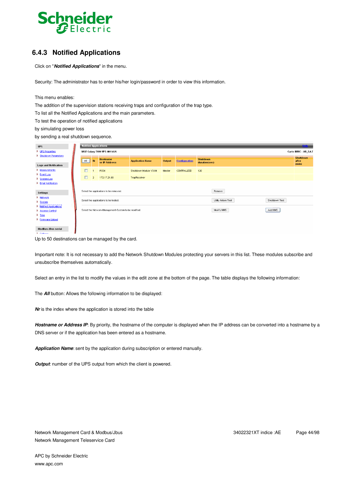 Schneider Electric 66124, 66123 user manual Notified Applications 