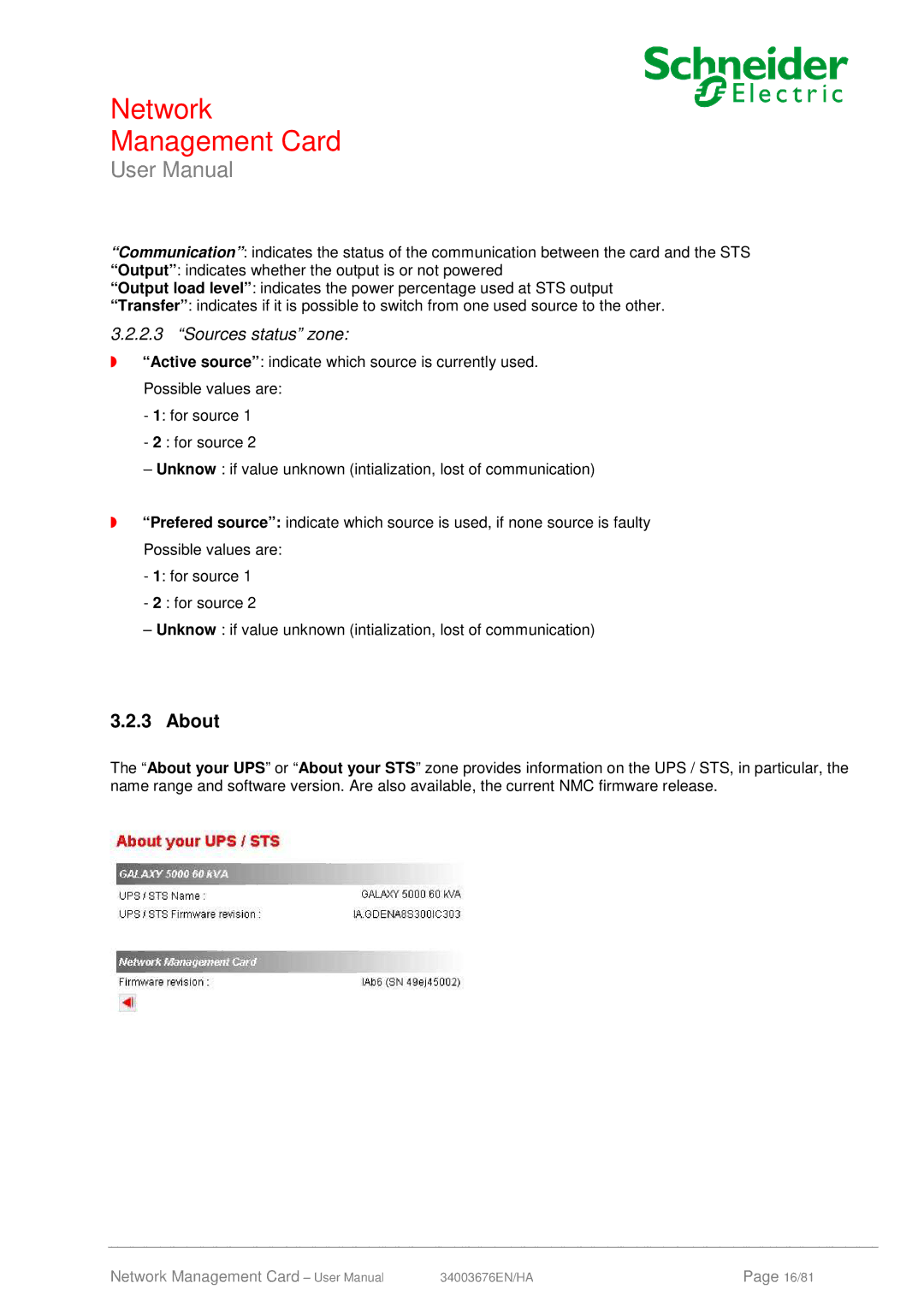 Schneider Electric 66846, 66074 user manual About, Sources status zone 