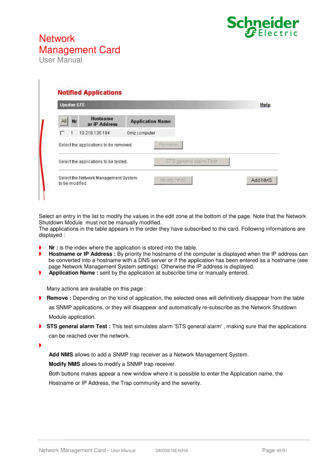 Schneider Electric 66074, 66846 user manual 49/81 