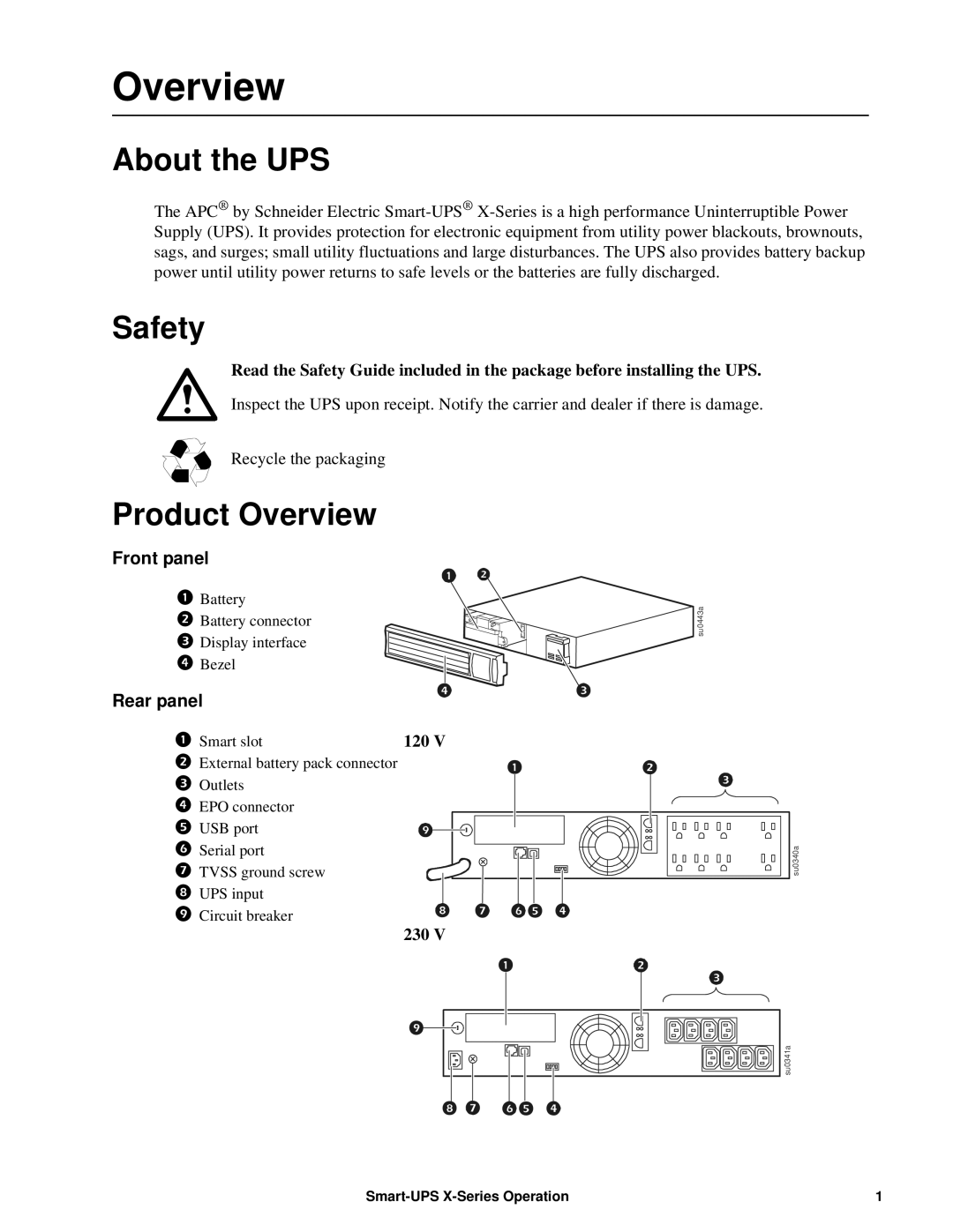 Schneider Electric 750VA operation manual About the UPS, Safety, Product Overview 