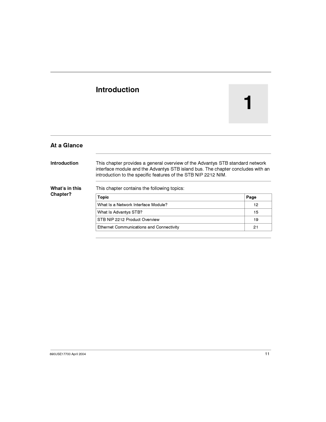 Schneider Electric 890USE17700 manual Introduction Whats in this Chapter?, Topic 