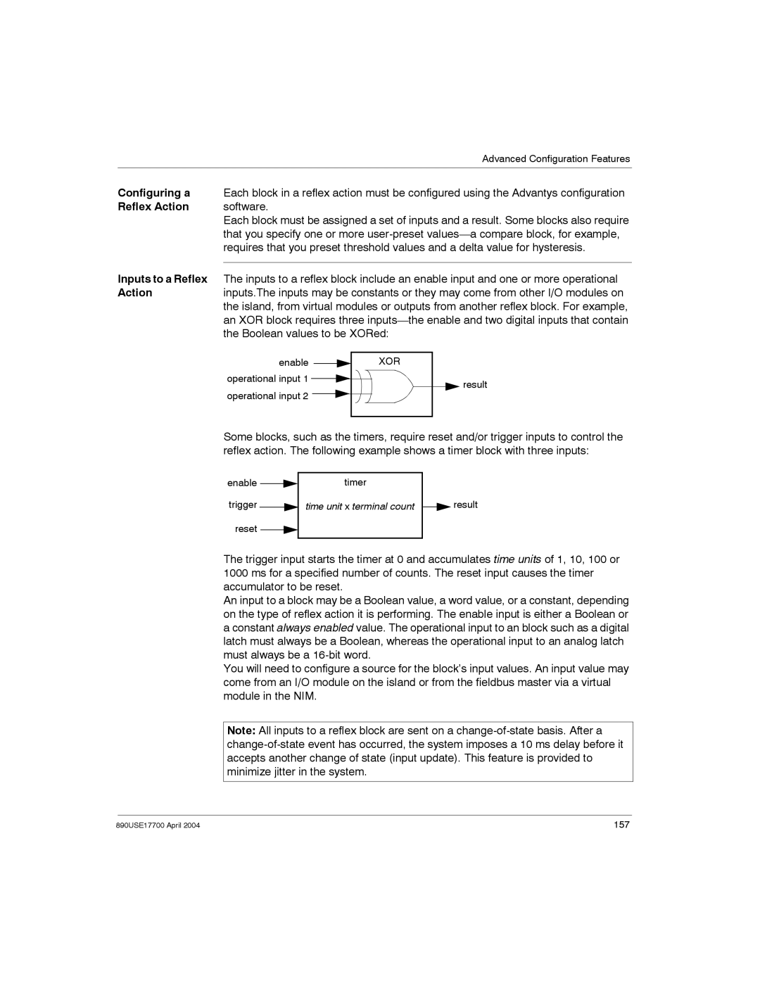 Schneider Electric 890USE17700 manual Configuring a, Reflex Action, Inputs to a Reflex 