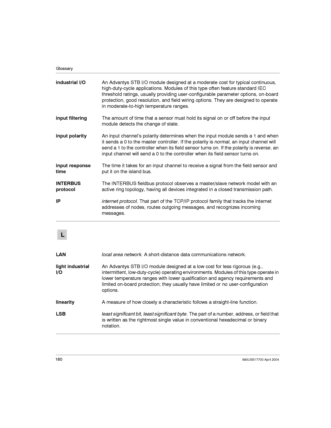 Schneider Electric 890USE17700 manual Interbus 