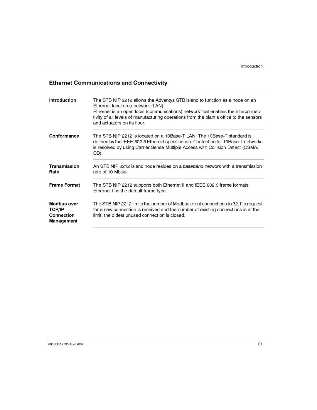 Schneider Electric 890USE17700 manual Ethernet Communications and Connectivity, Tcp/Ip 