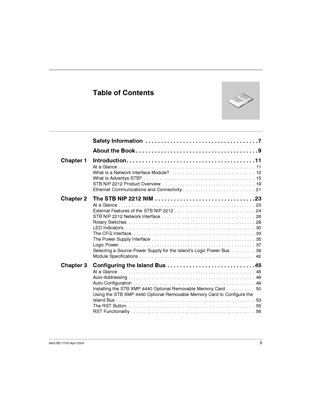 Schneider Electric 890USE17700 manual Table of Contents 