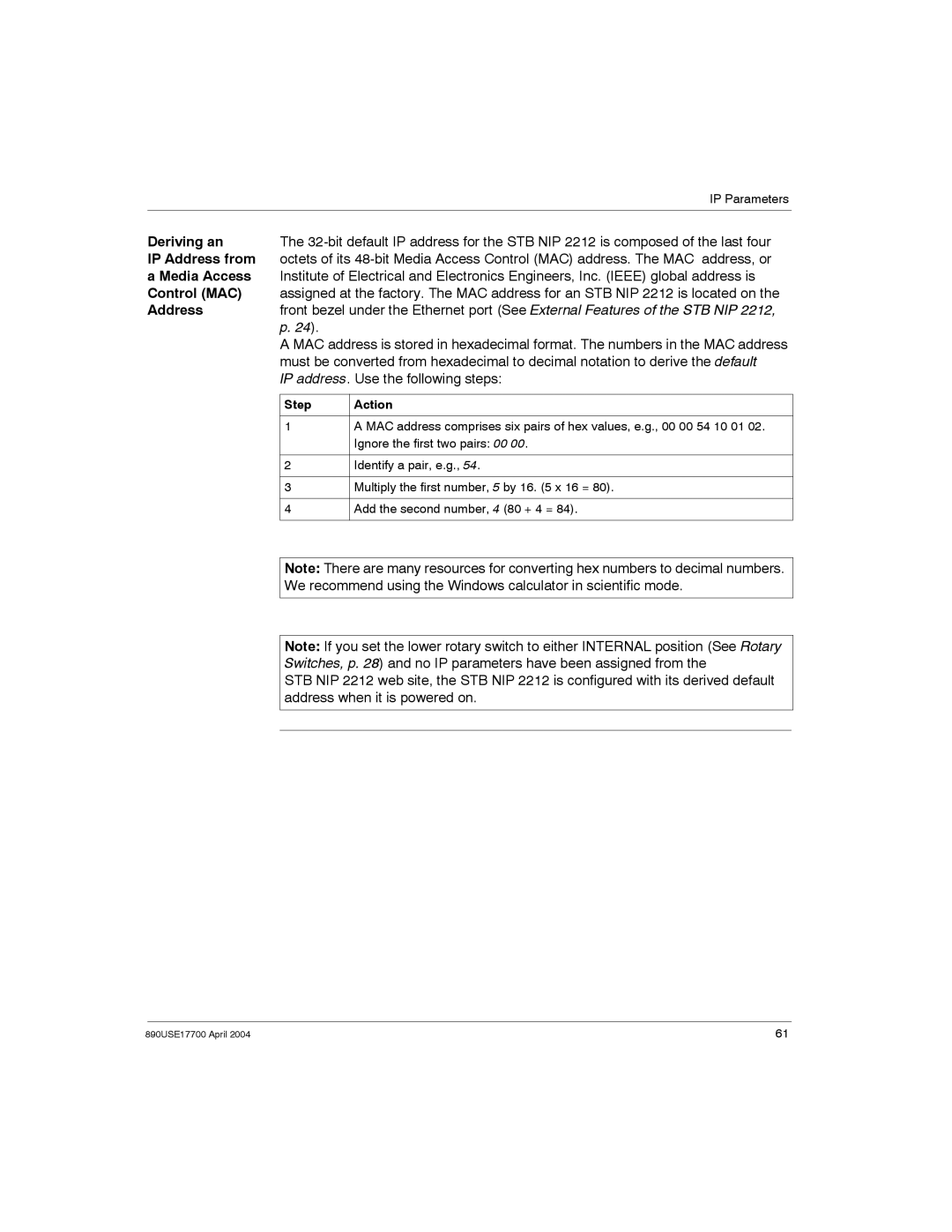 Schneider Electric 890USE17700 manual Deriving an, IP Address from, Media Access, Control MAC 