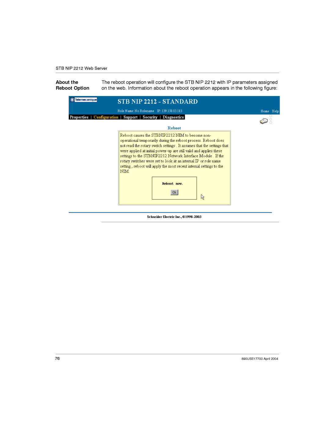 Schneider Electric 890USE17700 manual About, Reboot Option 