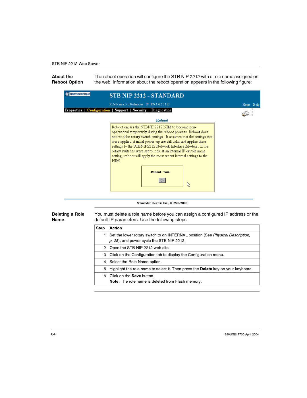 Schneider Electric 890USE17700 manual Name, Default IP parameters. Use the following steps 