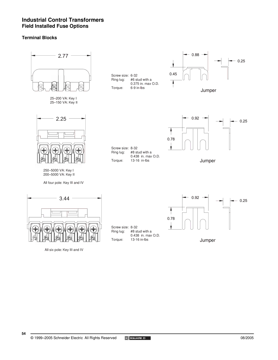 Schneider Electric 9070 manual Terminal Blocks 