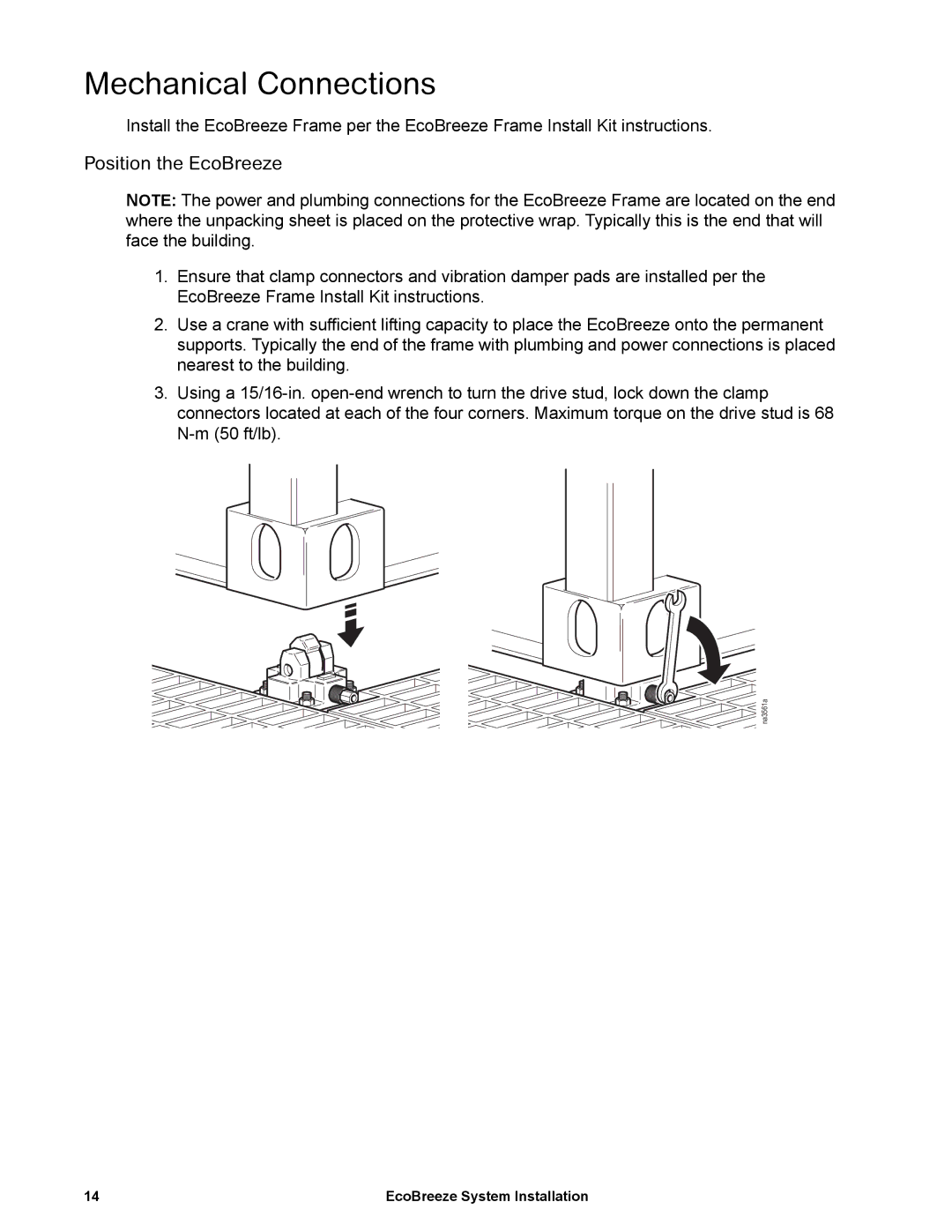 Schneider Electric ACECFR20101SE, ACECFR20200SE, ACECFR40200SE, ACECFR40101SE Mechanical Connections, Position the EcoBreeze 