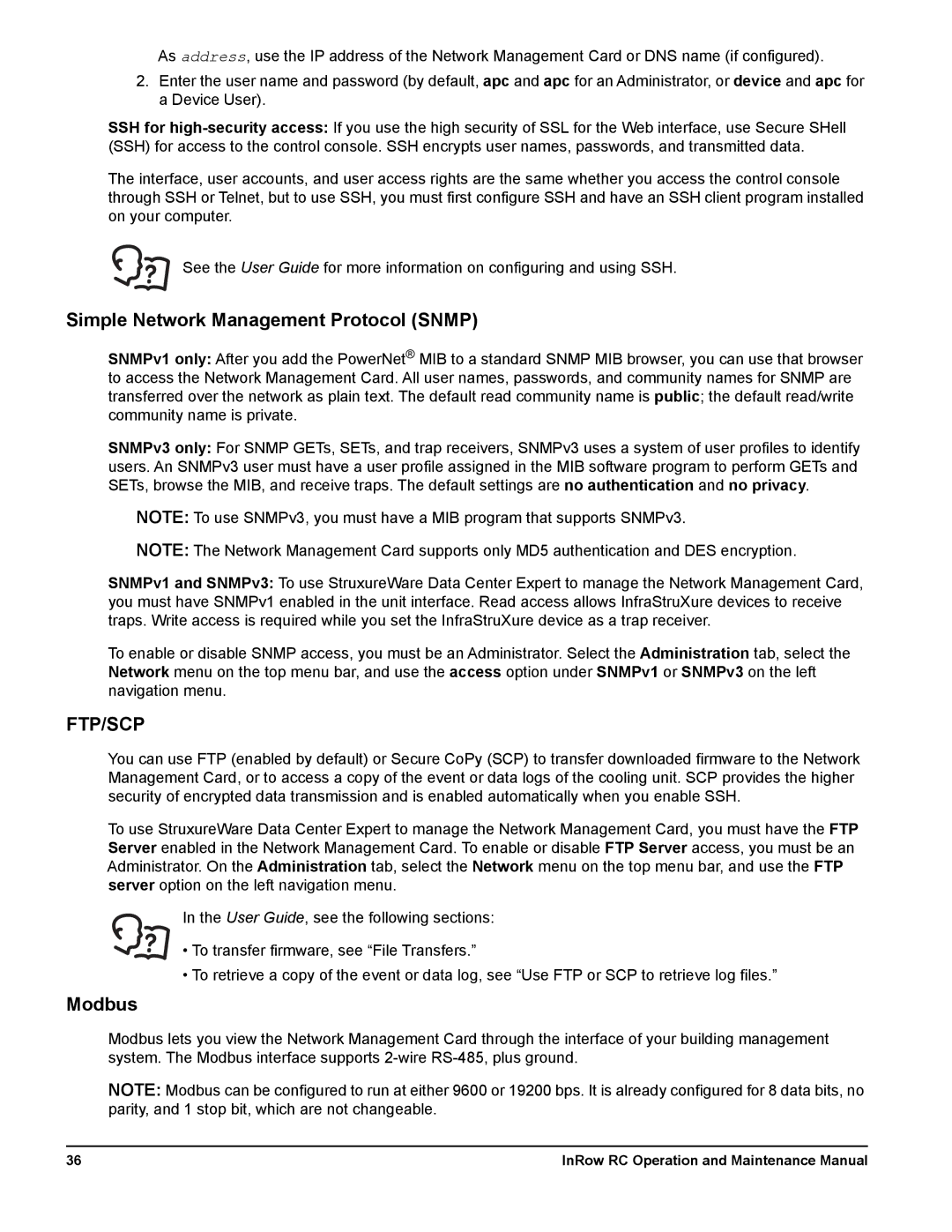 Schneider Electric ACRC500, ACRC502, ACRC501 manual Simple Network Management Protocol Snmp, Modbus 