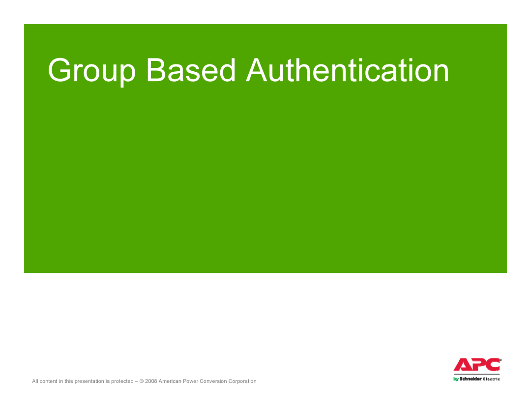 Schneider Electric AP561x manual Group Based Authentication 