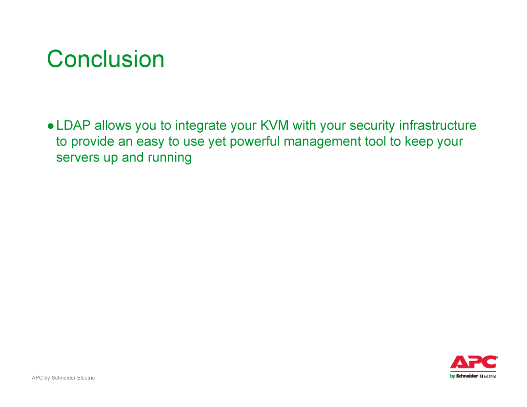 Schneider Electric AP561x manual Conclusion, APC by Schneider Electric 