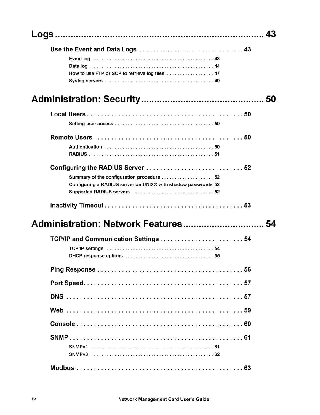 Schneider Electric AP9635 manual Logs 