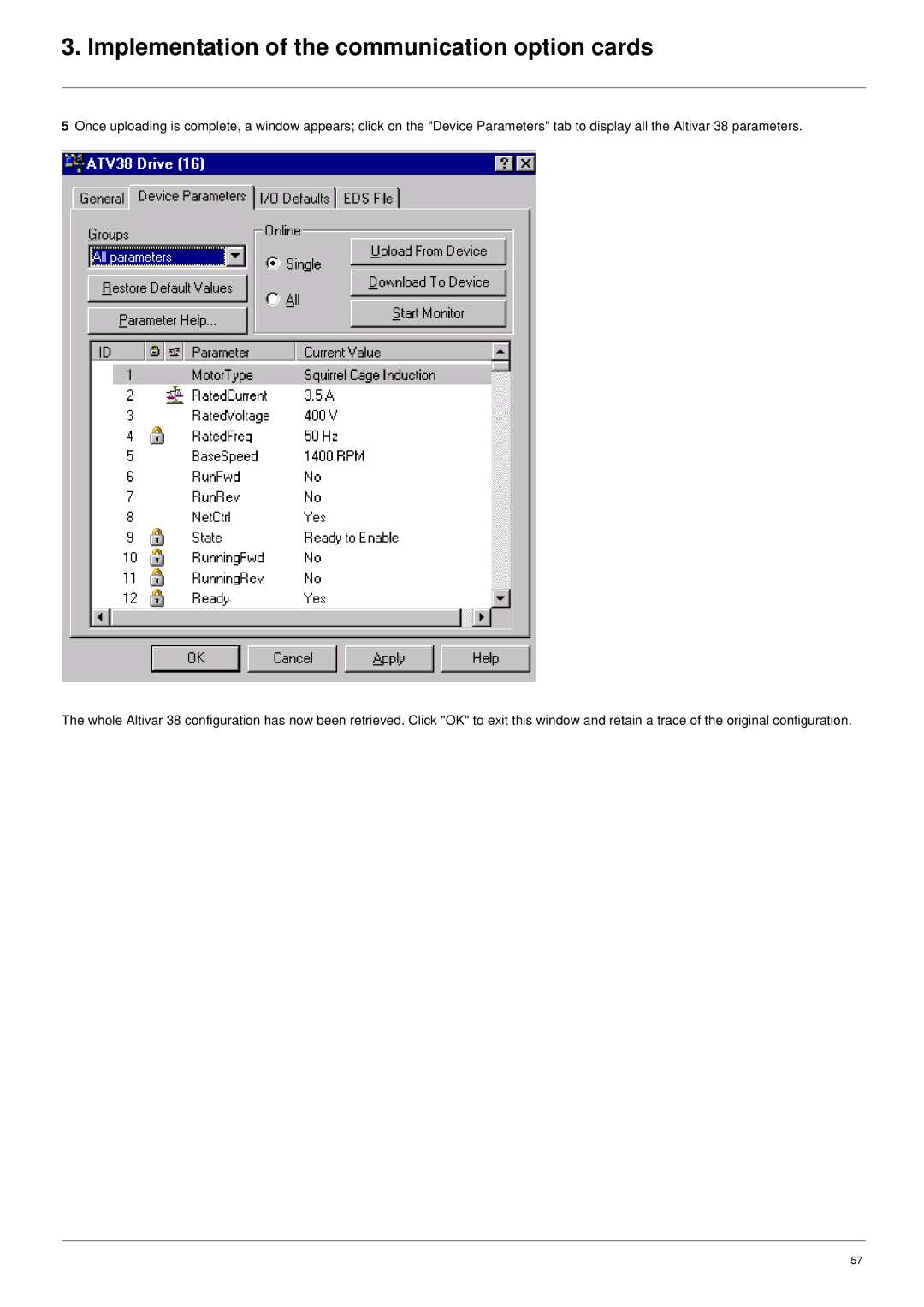 Schneider Electric ATV61 manual Implementation of the communication option cards 