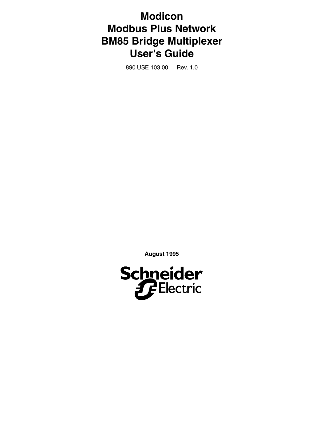 Schneider Electric BM85 manual August 