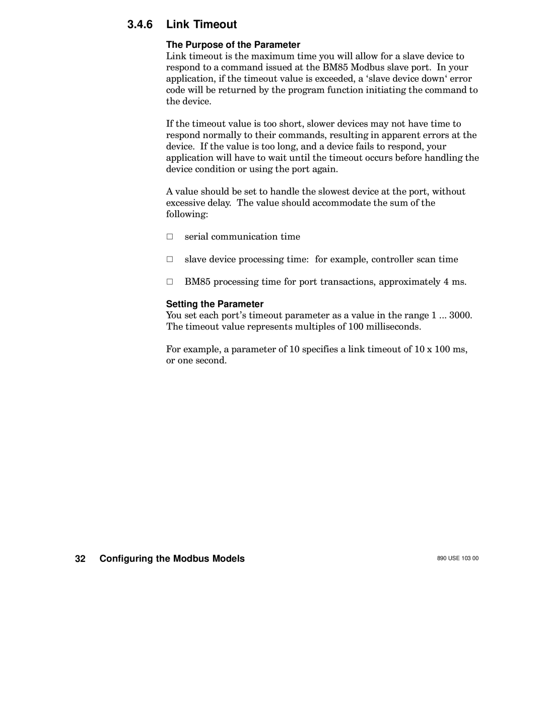 Schneider Electric BM85 manual Link Timeout 